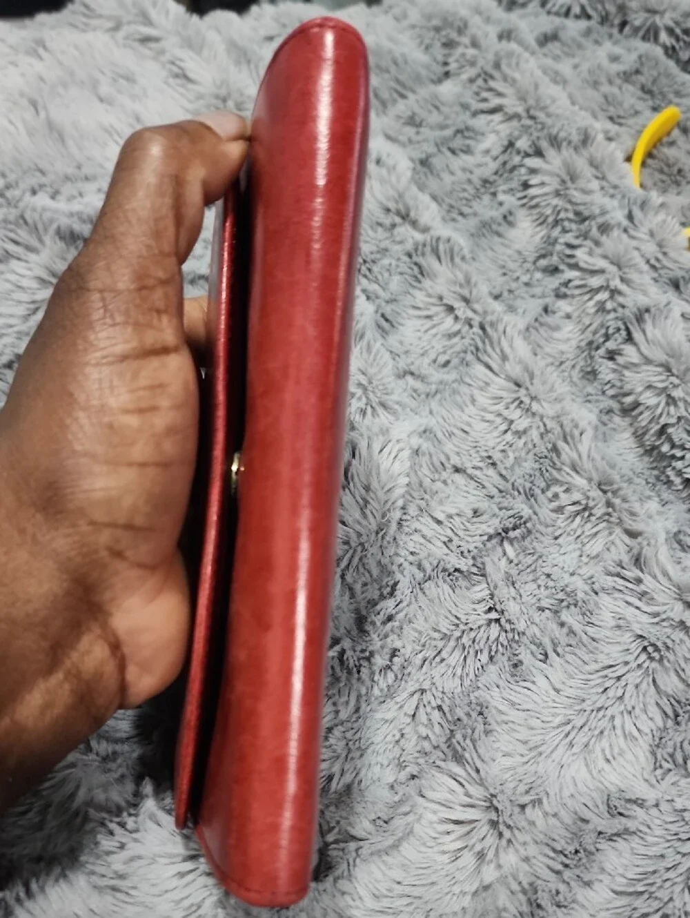 Coach Red Leather Card Wallet with Zippered Pocket